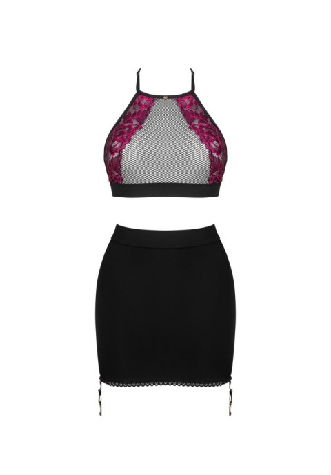 Komplet bielizny Obsessive Rosenty XL 2XL czarny Obsessive