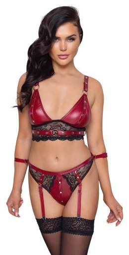 Komplet bielizny bondage Cottelli czerwony z paskami na kostki Cottelli BONDAGE