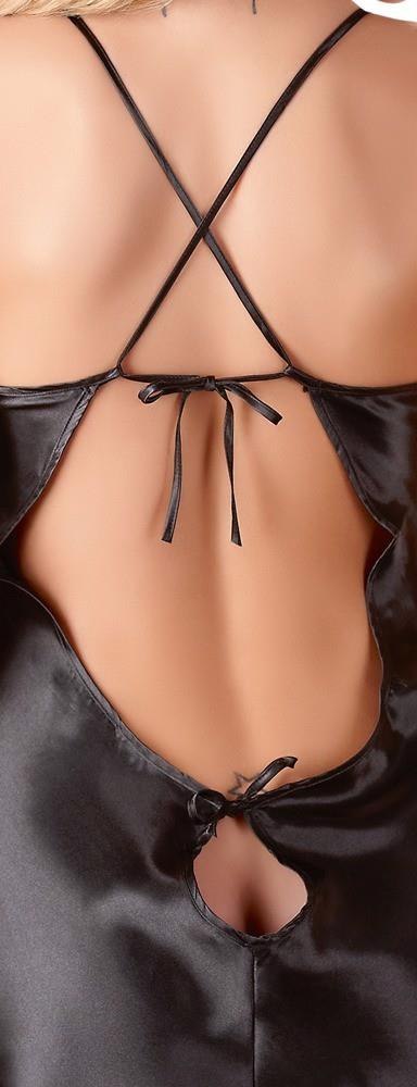 Koszulka nocna satynowa Cottelli LINGERIE czarna M Cottelli LINGERIE