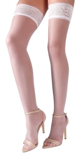 Pończochy samonośne Cottelli LEGWEAR białe 17 den Cottelli LEGWEAR