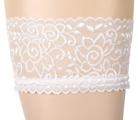 Pończochy samonośne Cottelli LEGWEAR białe Cottelli LEGWEAR