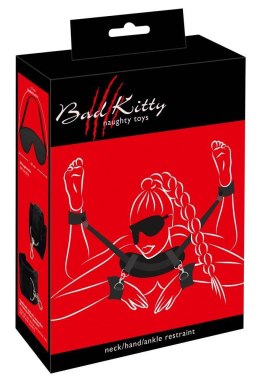 Wiązania Bad Kitty na szyję nadgarstki kostki z opaską regulowane Bad Kitty