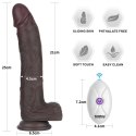 10" Vibrating Sliding Skin Pro II Silicone Dong (Black)