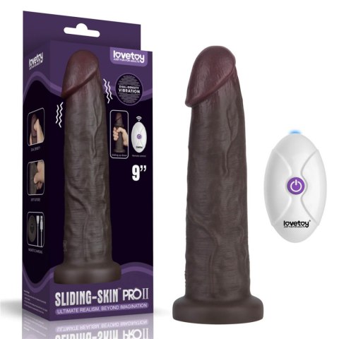 9" Vibrating Sliding Skin Pro II Dual Layer Silicone Dong