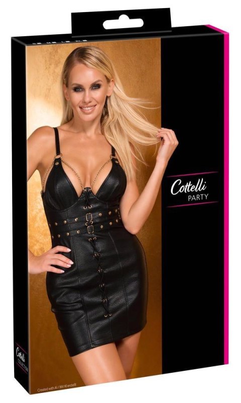 Imitation Leather Mini Dress L