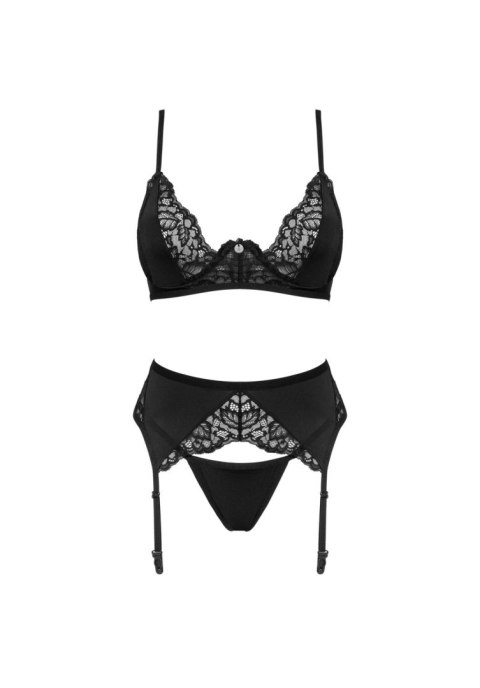 Komplet Bellastia Obsessive 3 częściowy czarny M/L Obsessive
