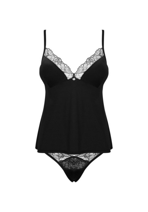 Komplet bielizny Obsessive Bella Rou czarny XL 2XL Obsessive
