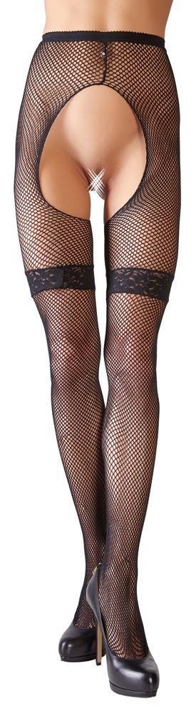 Rajstopy siatkowe Cottelli LEGWEAR z koronkowymi paskami M/L Cottelli LEGWEAR