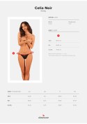 Stringi otwarte Obsessive Celia Noir z gipiurą i zawieszką XS/S Obsessive