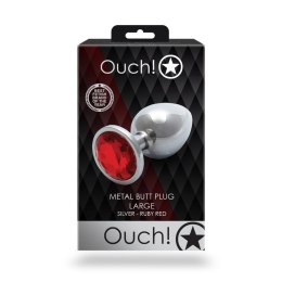 Duży aluminiowy korek analny z klejnotem Ouch! 8 cm Ouch!