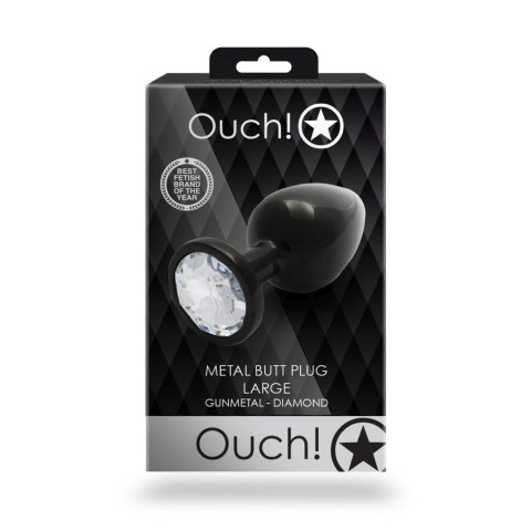 Duży korek analny z okrągłym klejnotem Ouch! 8 cm Ouch!