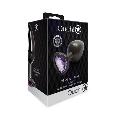 Korek analny Heart Gem Ouch! duży aluminiowy 8 cm Ouch!