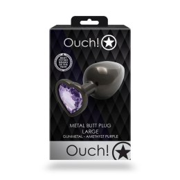 Korek analny Heart Gem Ouch! duży aluminiowy 8 cm Ouch!