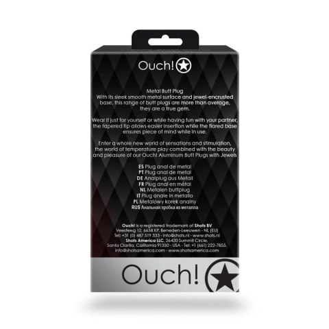 Korek analny Heart Gem Ouch! duży aluminiowy 8 cm Ouch!