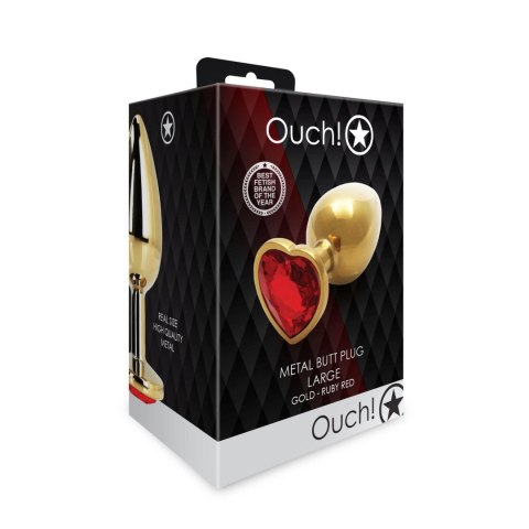 Korek analny Heart Gem duży złoty Ouch 8 cm Ouch!