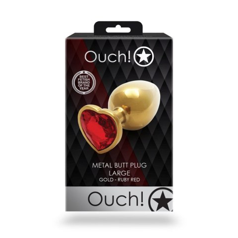 Korek analny Heart Gem duży złoty Ouch 8 cm Ouch!