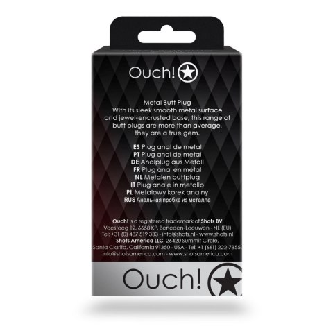 Korek analny z okrągłym klejnotem Ouch mały 6 cm Ouch!