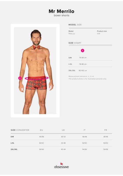 Mr Merrilo bokserki męskie ze świąteczną muchą Obsessive S/M Obsessive