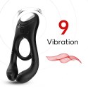 Pierścień erekcyjny wibrujący Veyron czarny 9 trybów USB silikonowy B - Series Joy