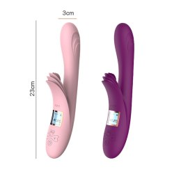 Wibrator Lilo dwusilnikowy silikonowy podgrzewany fioletowy USB B - Series Lyla