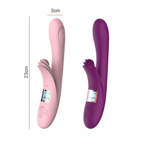 Wibrator Lilo dwusilnikowy silikonowy podgrzewany fioletowy USB B - Series Lyla