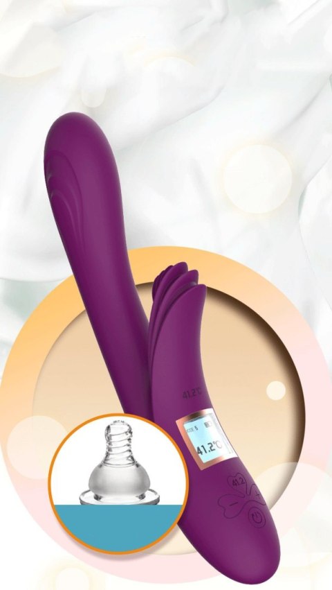 Wibrator Lilo dwusilnikowy silikonowy podgrzewany fioletowy USB B - Series Lyla