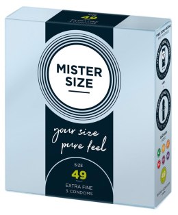 Prezerwatywy cienkie Mister Size 49 mm przezroczyste wegańskie 3 szt Mister Size