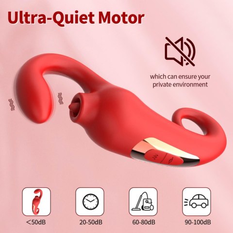 Silikonowy stymulator łechtaczki Merfi liżący języczek 10 wibracji USB B - Series Power