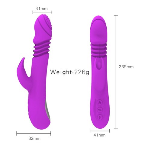 Wibrator króliczek Ella silikonowy podgrzewany posuwisty USB B - Series Power