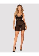 Babydoll i stringi Obsessive Chemeris czarny M/L Obsessive