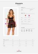 Babydoll i stringi Obsessive Chemeris czarny XS/S Obsessive
