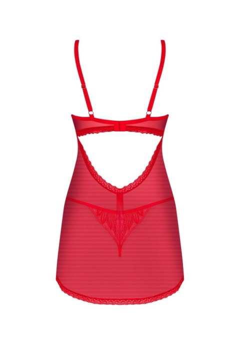 Czerwony babydoll z stringami Obsessive Chilisa M/L Obsessive