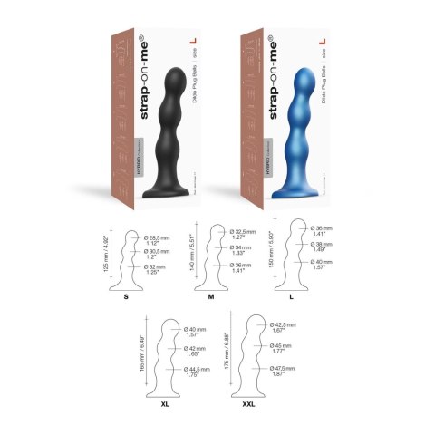Dildo plug z kulkami Strap on me czarny XXL Strap-on-me
