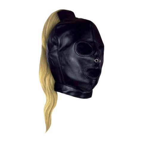 Maska BDSM z blond kucykiem Ouch! czarna 55 cm Ouch!