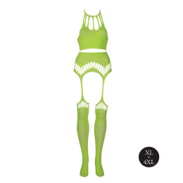 Neonowy komplet Ouch! UV crop top i pończochy XL XXXXL Ouch!