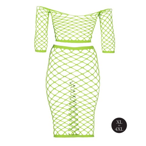 Neonowy komplet bielizny Ouch top z rękawem i spódnica XL XXXXL Ouch!