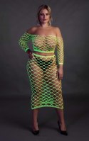 Neonowy komplet bielizny Ouch top z rękawem i spódnica XL XXXXL Ouch!