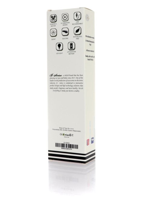 Stymulator silikonowy z 3 końcówkami B Series Magic USB 10 funkcji B - Series Magic