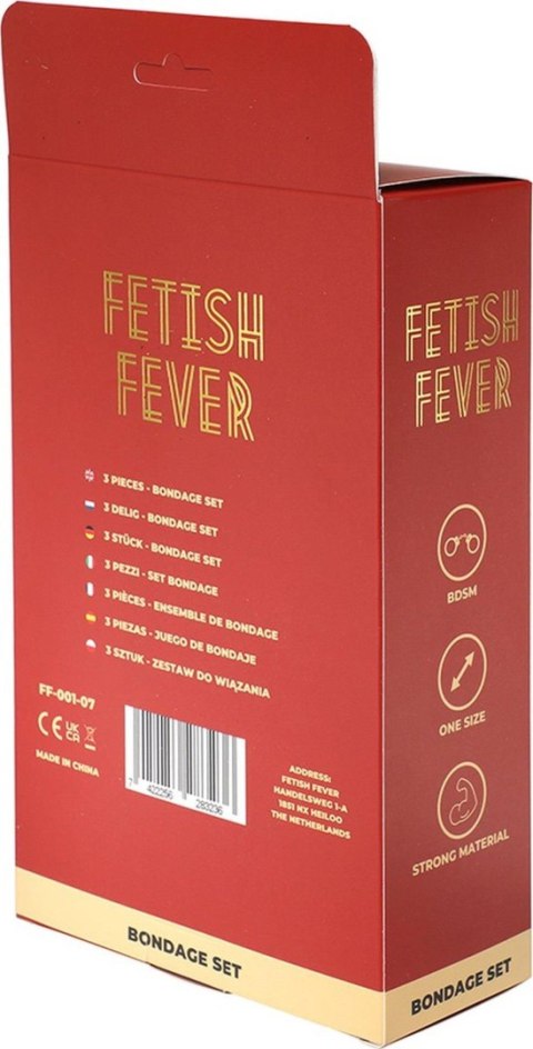 Zestaw bondage Fetish Fever 3 elementy różowo czarny Fetish Fever