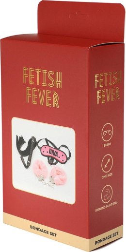 Zestaw bondage Fetish Fever 3 elementy różowo czarny Fetish Fever