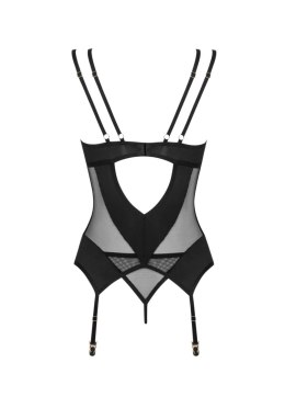 Gorset i stringi Nesari Obsessive czarne XS/S Obsessive