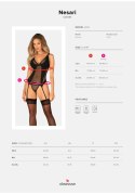 Gorset i stringi Nesari Obsessive czarne XS/S Obsessive