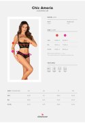 Komplet bielizny erotycznej Obsessive Chic Amoria otwarty czarny XS/S Obsessive