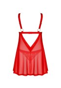 Koronkowe babydoll i stringi Elianes Obsessive czerwone XS/S Obsessive