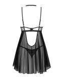 Koronkowy babydoll z stringami i chokerem Donarella Obsessive M/L Obsessive