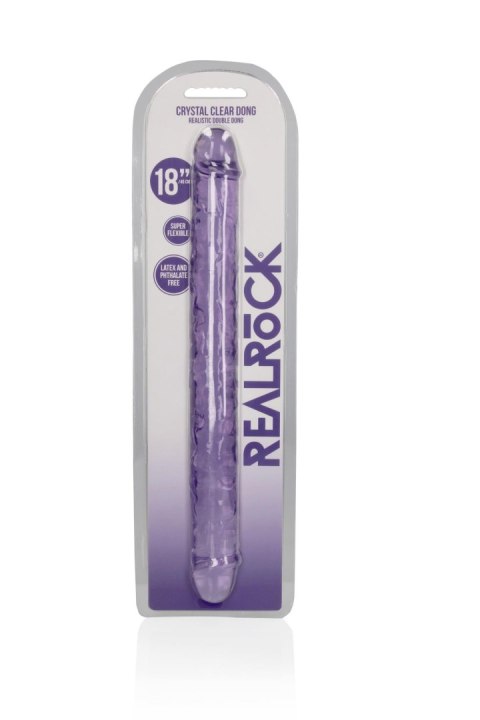 Podwójne dildo realistyczne RealRock przezroczyste 45 cm RealRock