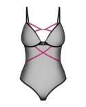 Body erotyczne transparentne Obsessive Novenes czarne M/L Obsessive