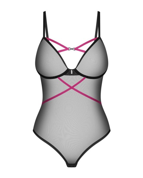 Body erotyczne transparentne Obsessive Novenes czarne M/L Obsessive