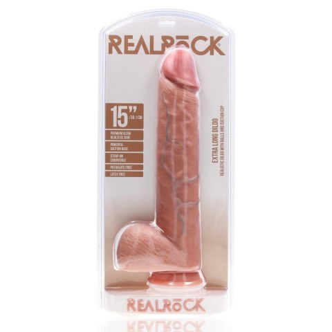 Dildo realistyczne RealRock Extra Long z moszną 15 cali PVC RealRock