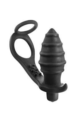 Stymulator prostaty z ringiem i plugiem AP071 czarny Blue Junker